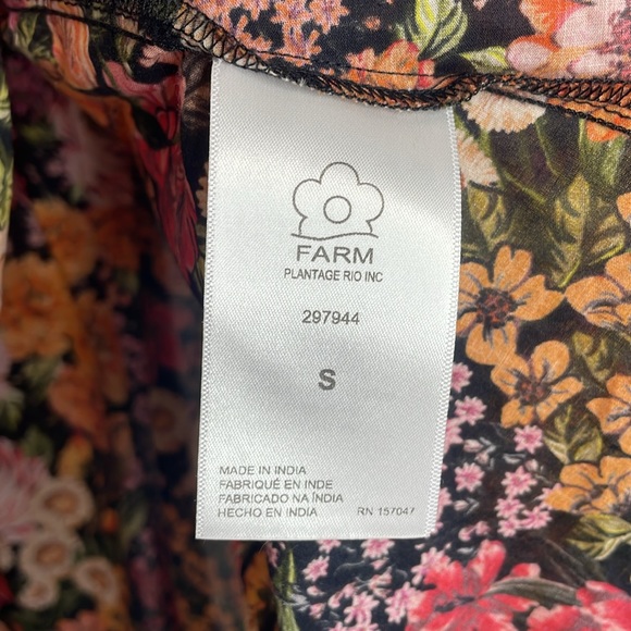 FARM Rio | Flower Gardens Puff Sleeve Peasant Boho Top Size Small - Picture 5 of 7